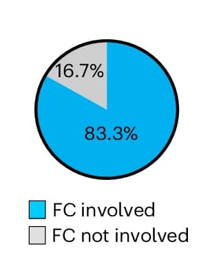 Open access visualization of Pie Chart, Seizures, FC Involvement