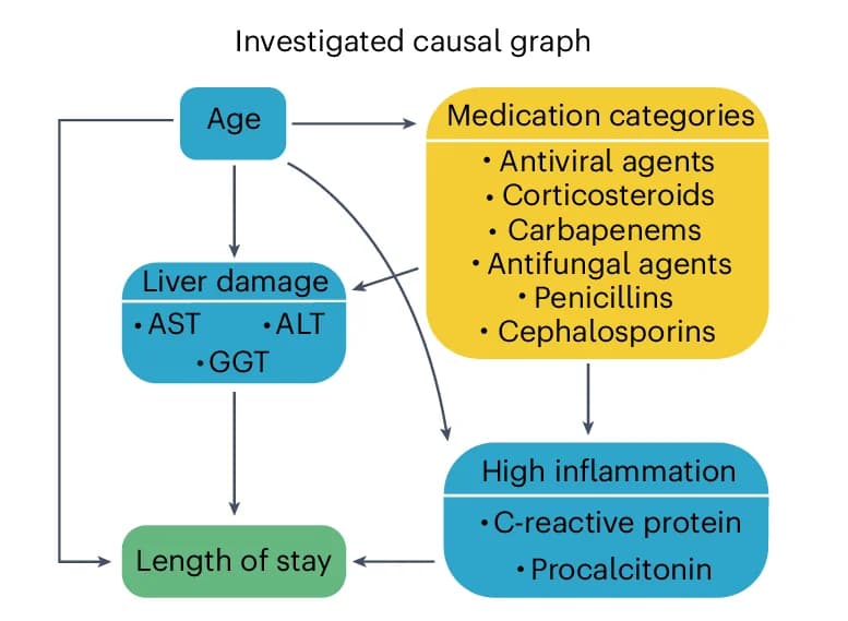 Open access visualization of Workflow, Flowchart, Causal Graph, Age, Liver Damage Markers