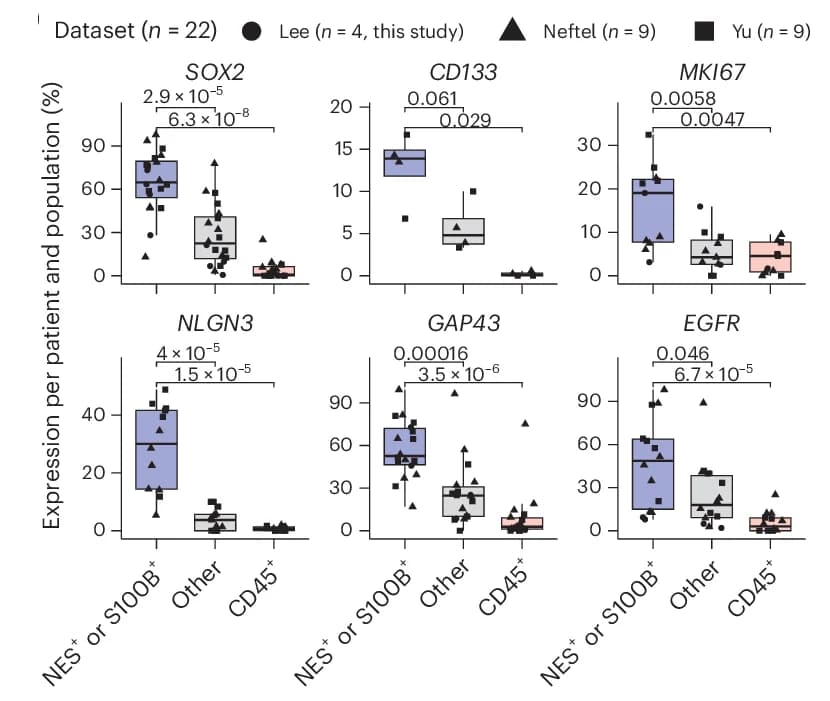 Open access visualization of Box Plot, Scatter Plot, Gene Expression, Cells, Subpopulation
