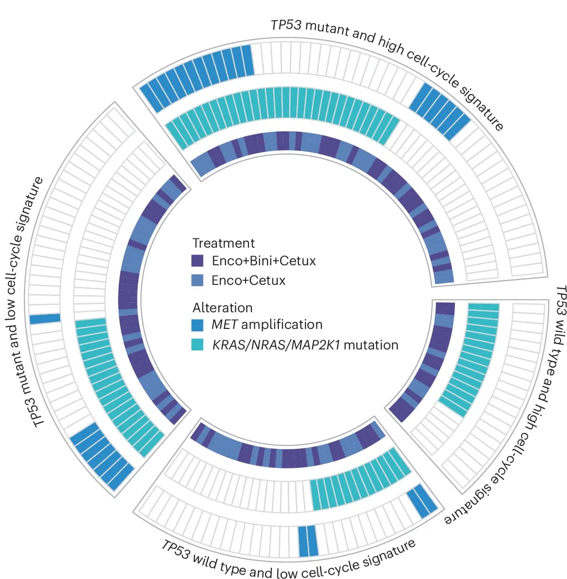 Open access visualization of Bar Plot, Stacked Bar Plot, Alterations, TP53 Mutation, GSEA