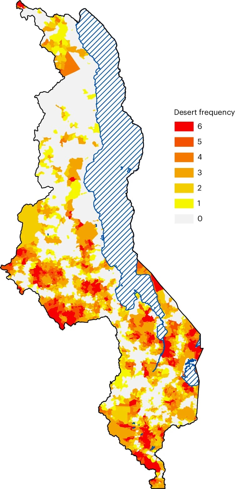 Open access visualization of Geo Map, Spatial Uncertainty Analysis, HIV Treatment Desert, Community, Water Bodies