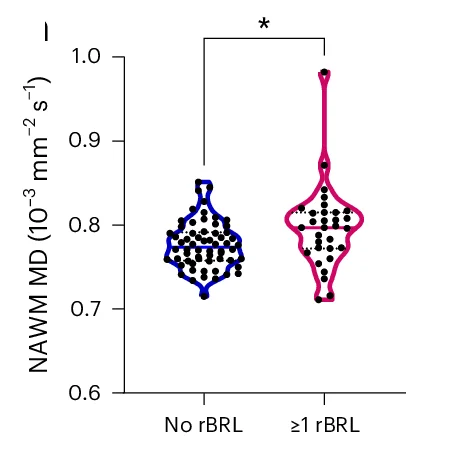 Open access visualization of Violin Plot, rBRLs, Patients, MD, NAWM