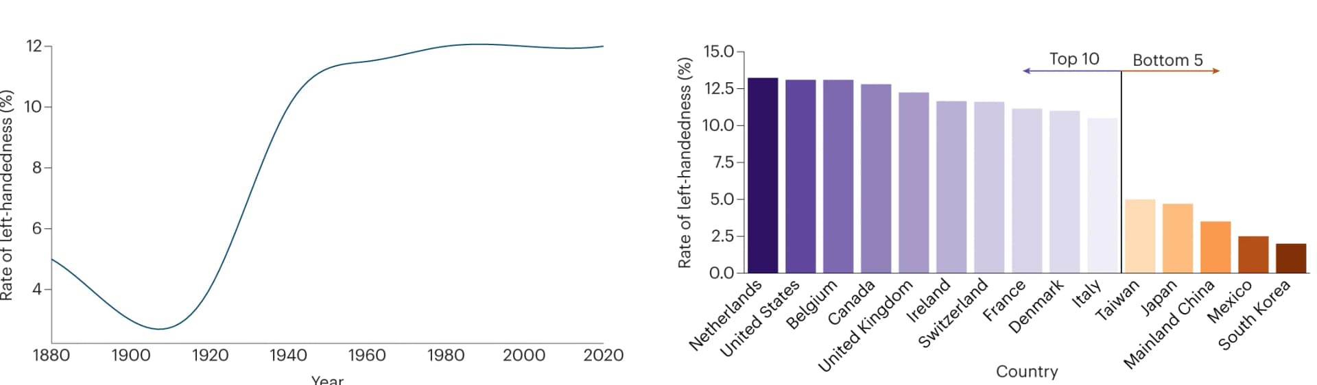 Open access visualization of Line Plot, Bar Plot, Handedness, Population Diversity, Brain