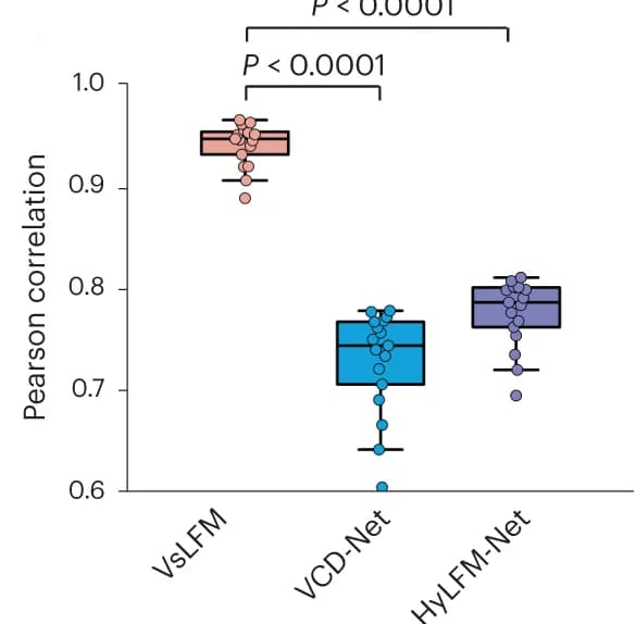 Open access visualization of Box Plot, Scatter Plot, Pearson Correlations, VsLFM, VCD-Net