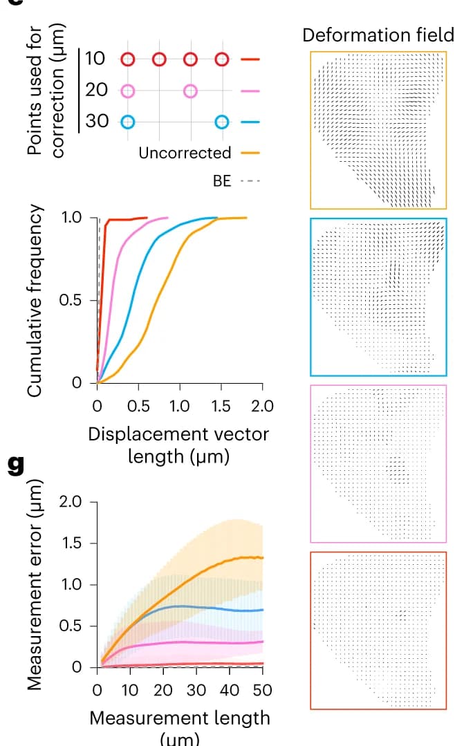 Open access visualization of Line Plot, Error Bars, Scatter Plot, Displacement vector length, Pattern-corrected images