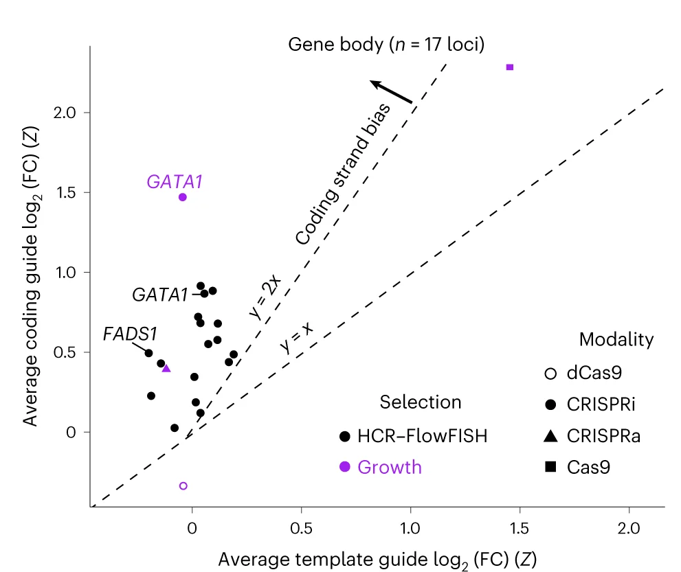 Open access visualization of Scatter Plot, Strand Specificity, sgRNAs, Gene Body, CRISPR