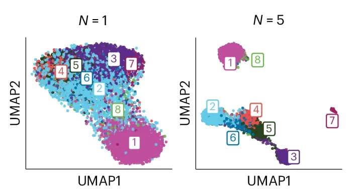 Open access visualization of Scatter Plot, UMAP, CellSpace Embedding, Mammary Epithelial, N-gram Parameter
