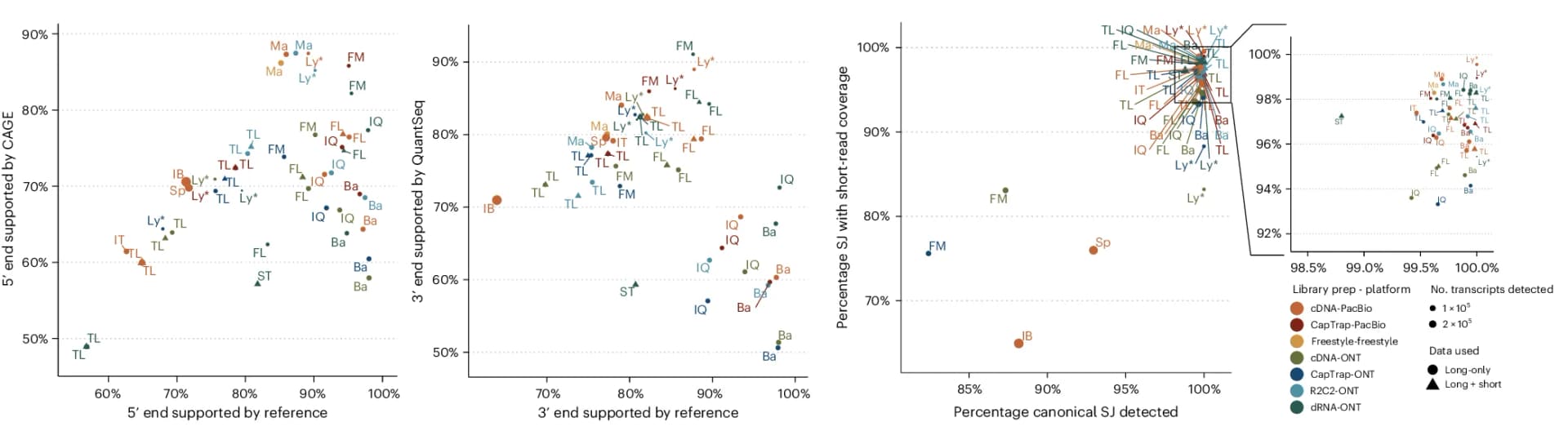 Open access visualization of Scatter Plot, Transcript Models, Reference Annotation, CAGE Data, QuantSeq Data