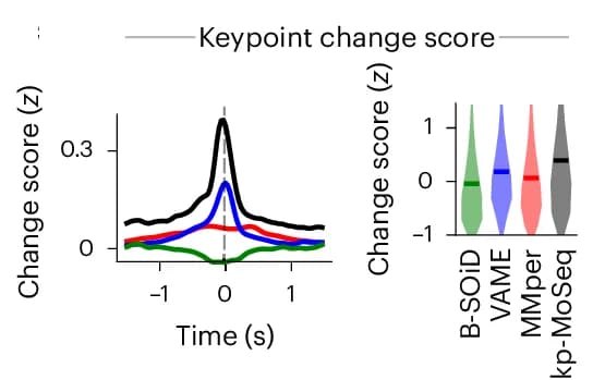 Open access visualization of Line Plot, Violin Plot, Keypoint Change Scores, Transitions, MotionMapper