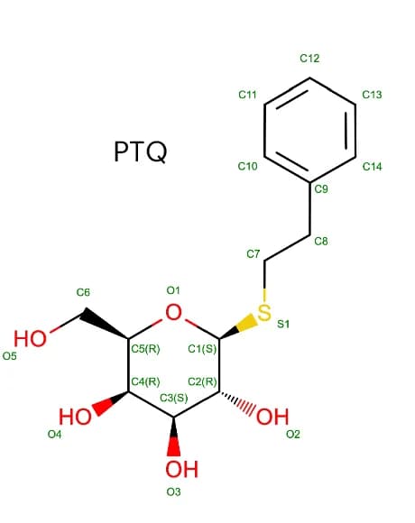 Open access visualization of Chemical Structure, Chemical Sketch, Target Ligand, PTQ, Ligand Poses