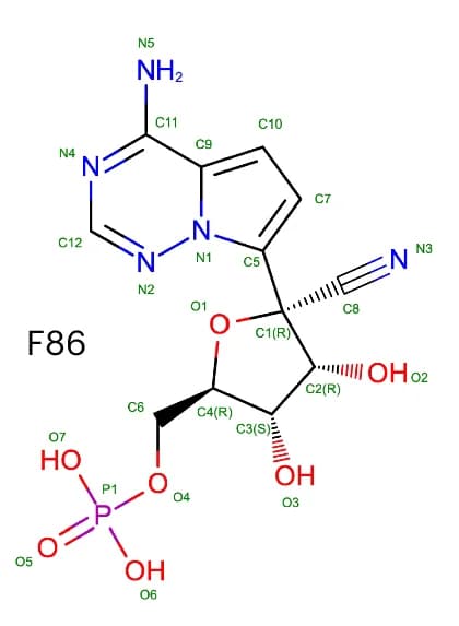 Open access visualization of Chemical Structure, Chemical Sketch, Target Ligand, F86, Ligand Poses