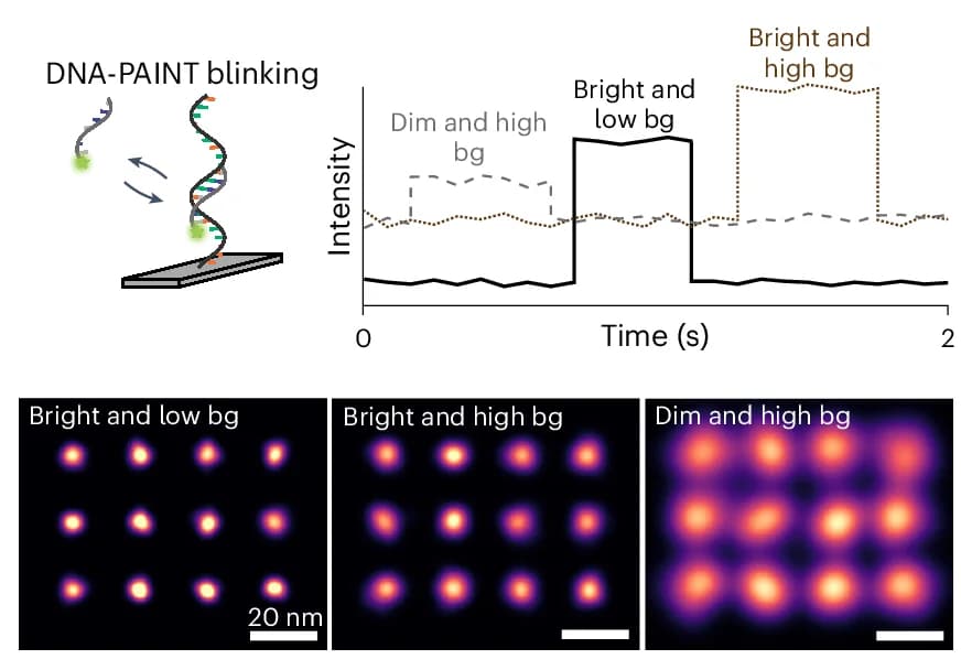 Open access visualization of Line Plot, Microscopy, DNA-PAINT, Super-Resolution Microscopy, DNA Hybridization