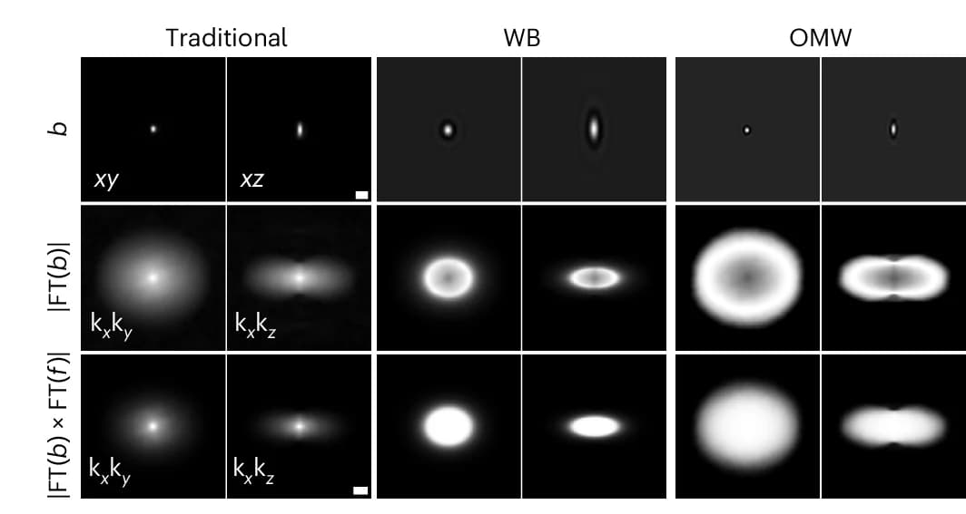 Open access visualization of Photo, Backward Projectors, Fourier Spectra, Forward Projectors, Sinc Light Sheet