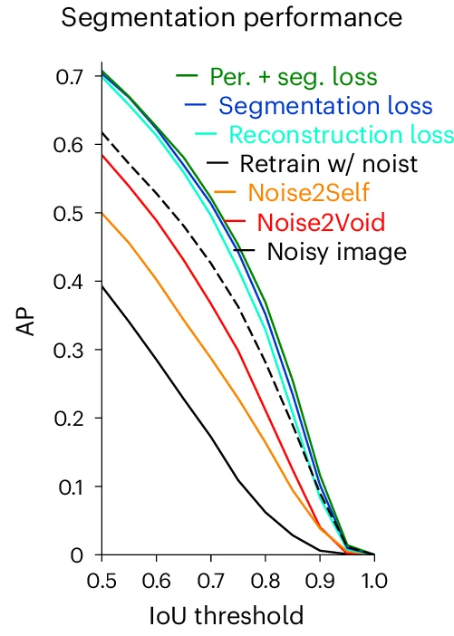 Open access visualization of Line Plot, AP Score, Test Images, Noisy Images, Denoised Images