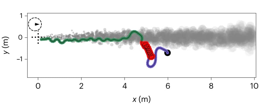 Open access visualization of Scatter Plot, Line Plot, Plume Tracking Episode, RNN Agent, Behaviour Modules
