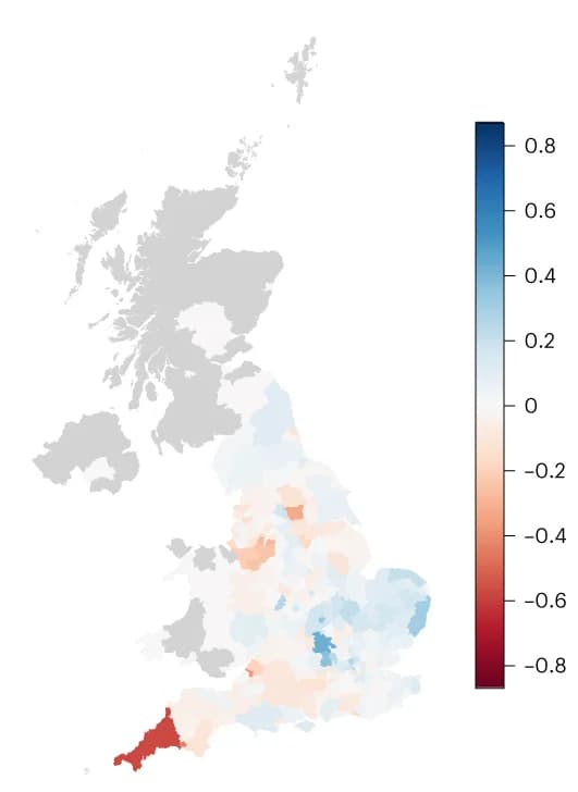 Open access visualization of Geo Map, Percentage Difference, COVID Negative, COVID Positive, Geographical Location