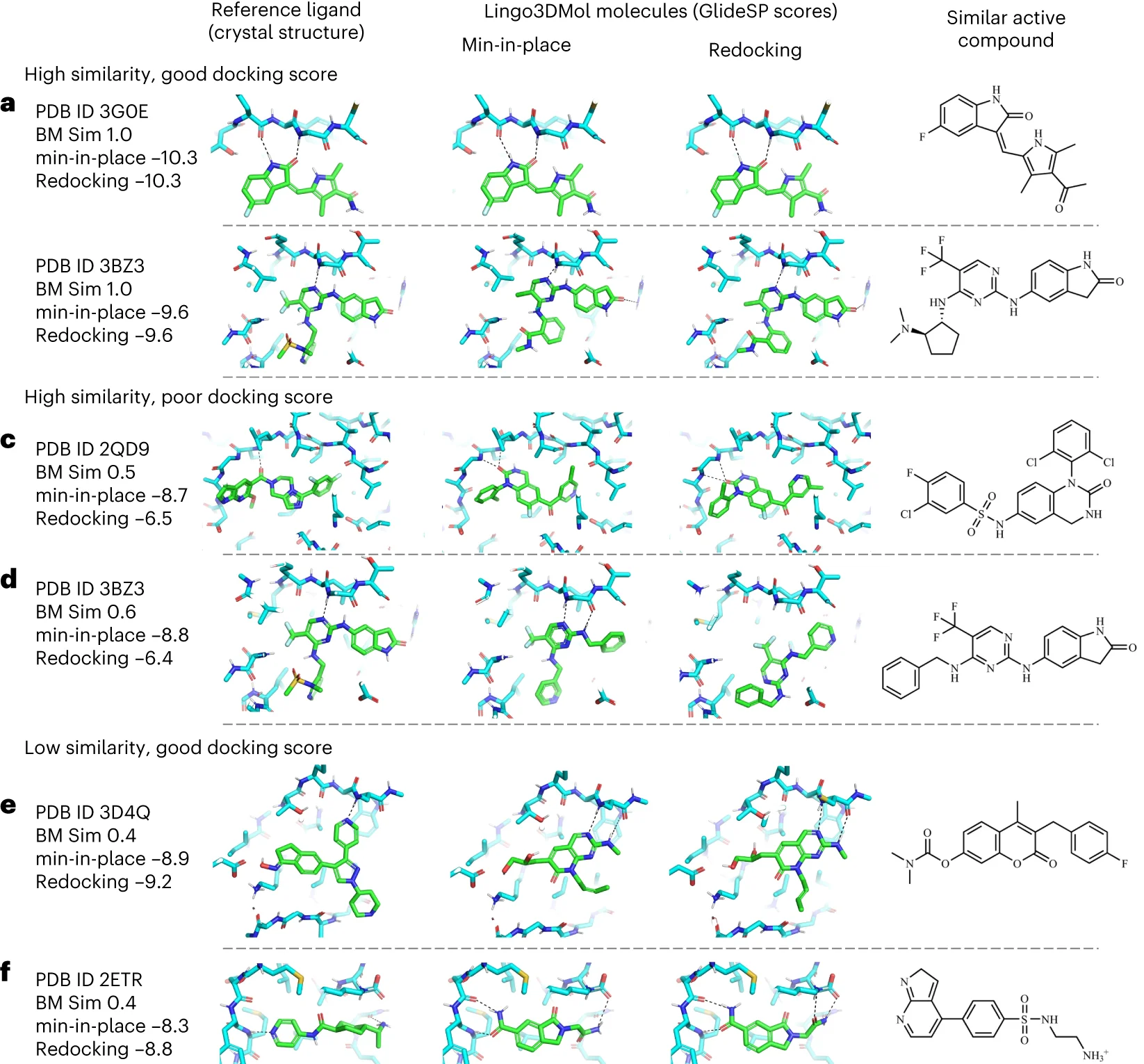 Open access visualization of Protein Structure, Chemical Structure, Docking Scores, Similarity, Reference Binding Mode
