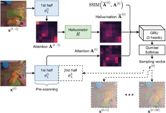 Open access visualization of Workflow, Flowchart, Temporal Sampler, Attention, Hallucination