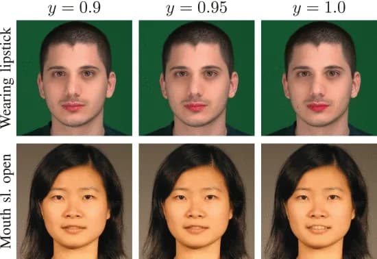 Open access visualization of Photo, Attribute intensity, Editing, MaskFaceGAN