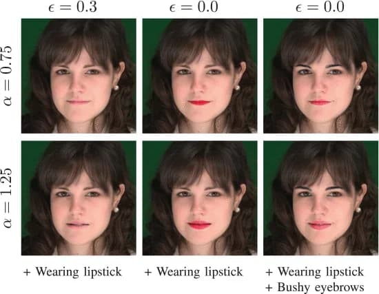 Open access visualization of Photo, Component Size, Attribute Intensity, Lipstick, Eyebrows