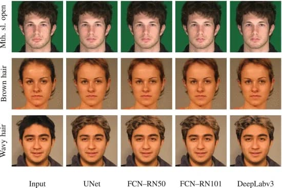 Open access visualization of Photo, Face Parsers, Generated Edits, Attributes, Target-Region Shape Loss