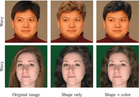 Open access visualization of Photo, MaskFaceGAN, Hair Shape, Hair Color, Image Editing