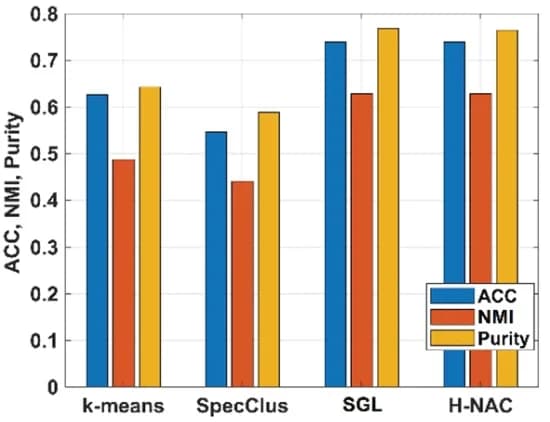 Open access visualization of Clustered, Bar Plot, Clustering, Algorithms, Dataset