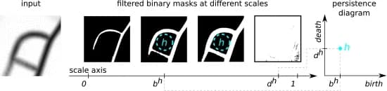 Open access visualization of Scatter Plot, Illustration, Distance Map, Thresholding, Persistence Diagram