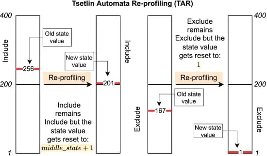 Open access visualization of Workflow, Flowchart, Tsetlin Automata, Re-profiling, State Value