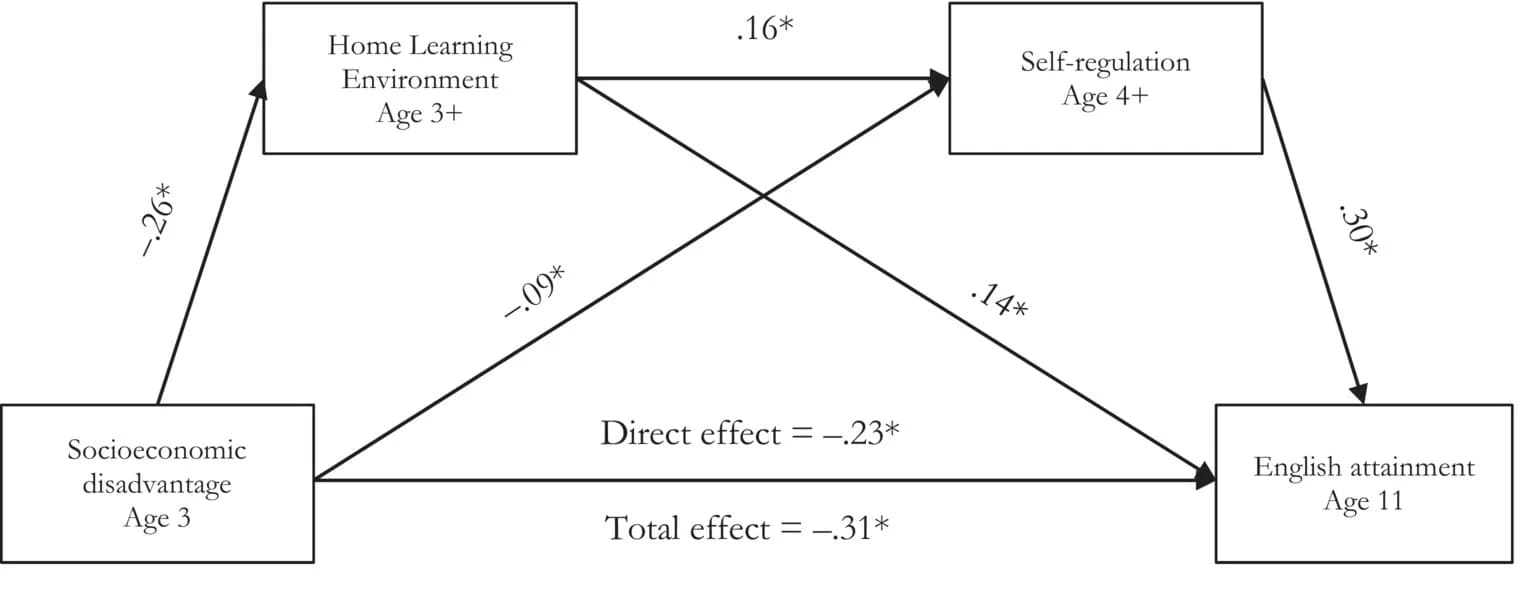 Open access visualization of Workflow, Regression Coefficients, SED, Home Learning Environment, Self-Regulation