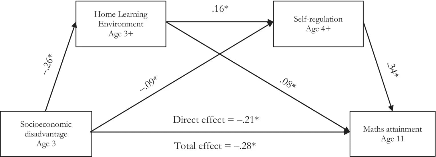 Open access visualization of Workflow, Flowchart, Regression Coefficients, SED, Home Learning Environment