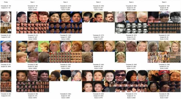 Open access visualization of Photo, Identification Result, IJB-A Split1