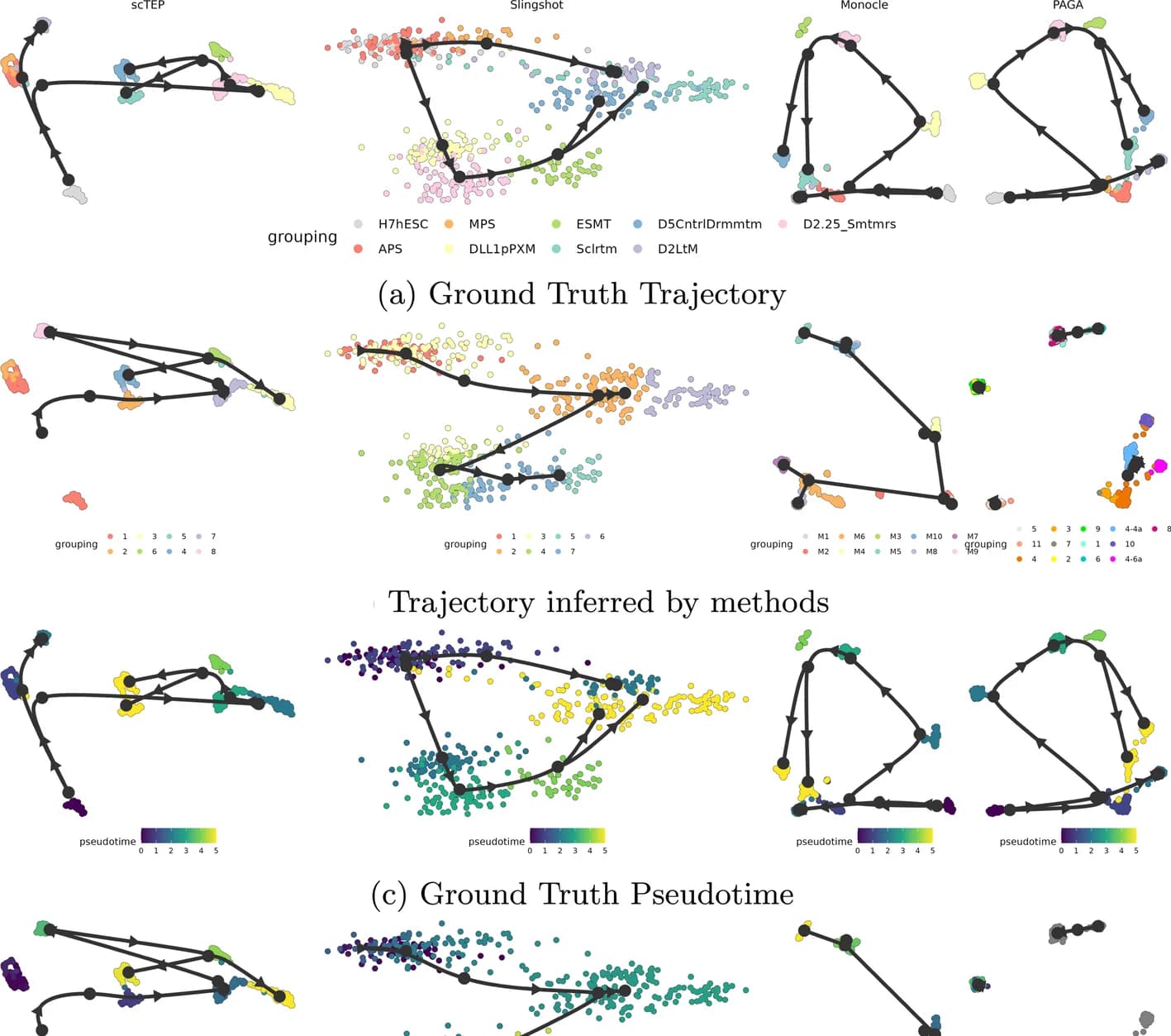 Open access visualization of Scatter Plot, Line Plot, Network, Trajectory Inference, Mesoderm Development