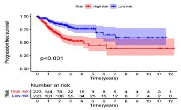 Open access visualization of Survival Curve, Error Bars, Progression-Free Survival, Training Set, Risk Score Groups