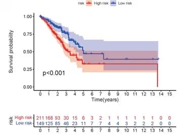 Open access visualization of Survival Curve, Error Bars, Kaplan-Meier Curve, Overall Survival, Risk Groups