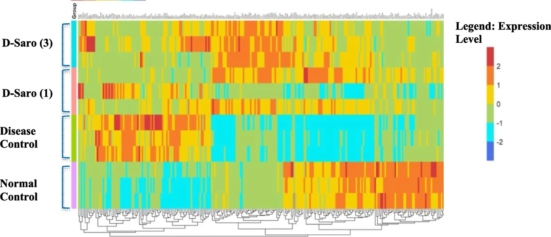 Open access visualization of Heatmap, Clustered, Saroglitazar, Hepatic mRNA, Next-generation sequencing