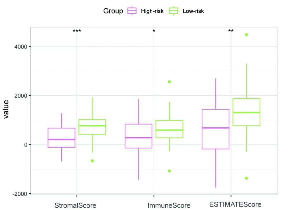 Open access visualization of Box Plot, Scatter Plot, Immune Scores, Stromal Scores, ESTIMATE Scores