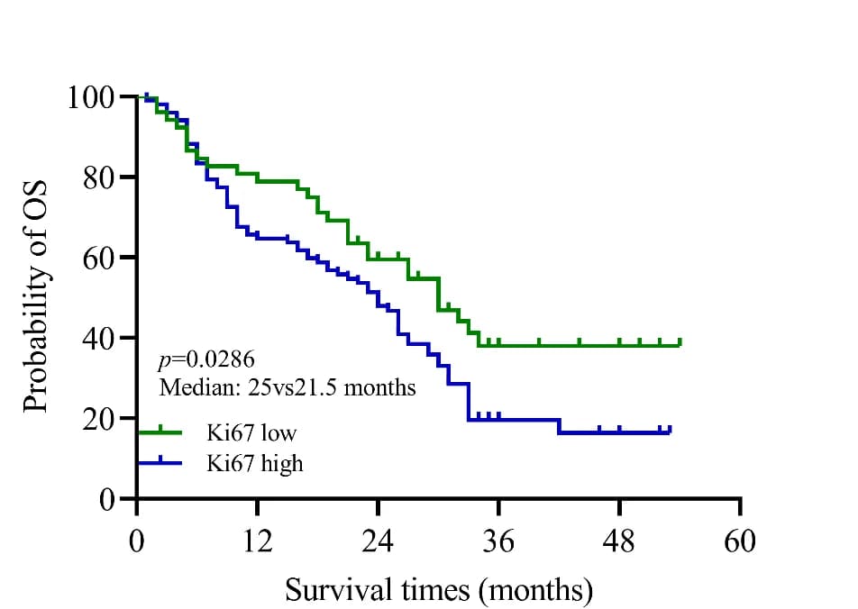 Open access visualization of Survival Curve, Line Step, Ki67, Prognosis
