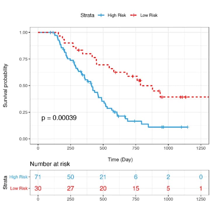 Open access visualization of Survival Curve, Line Plot, Line Step, Survival Analysis, Validation Cohort