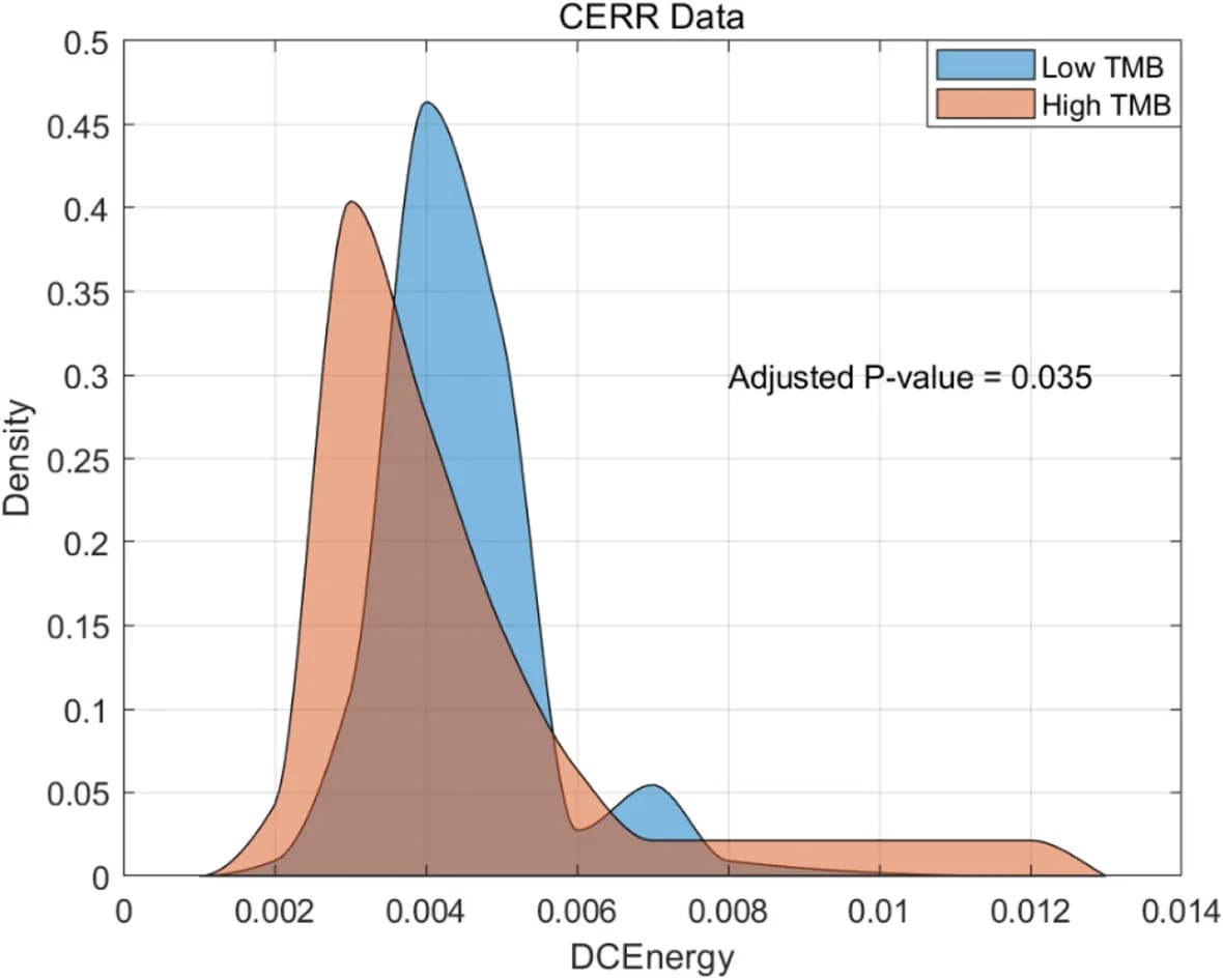 Open access visualization of Density Plot, CERR feature, TMB
