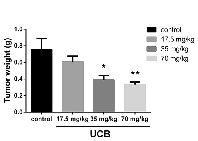 Open access visualization of Bar Plot, Error Bars, Tumor Weight, Tumor Growth, In Vivo