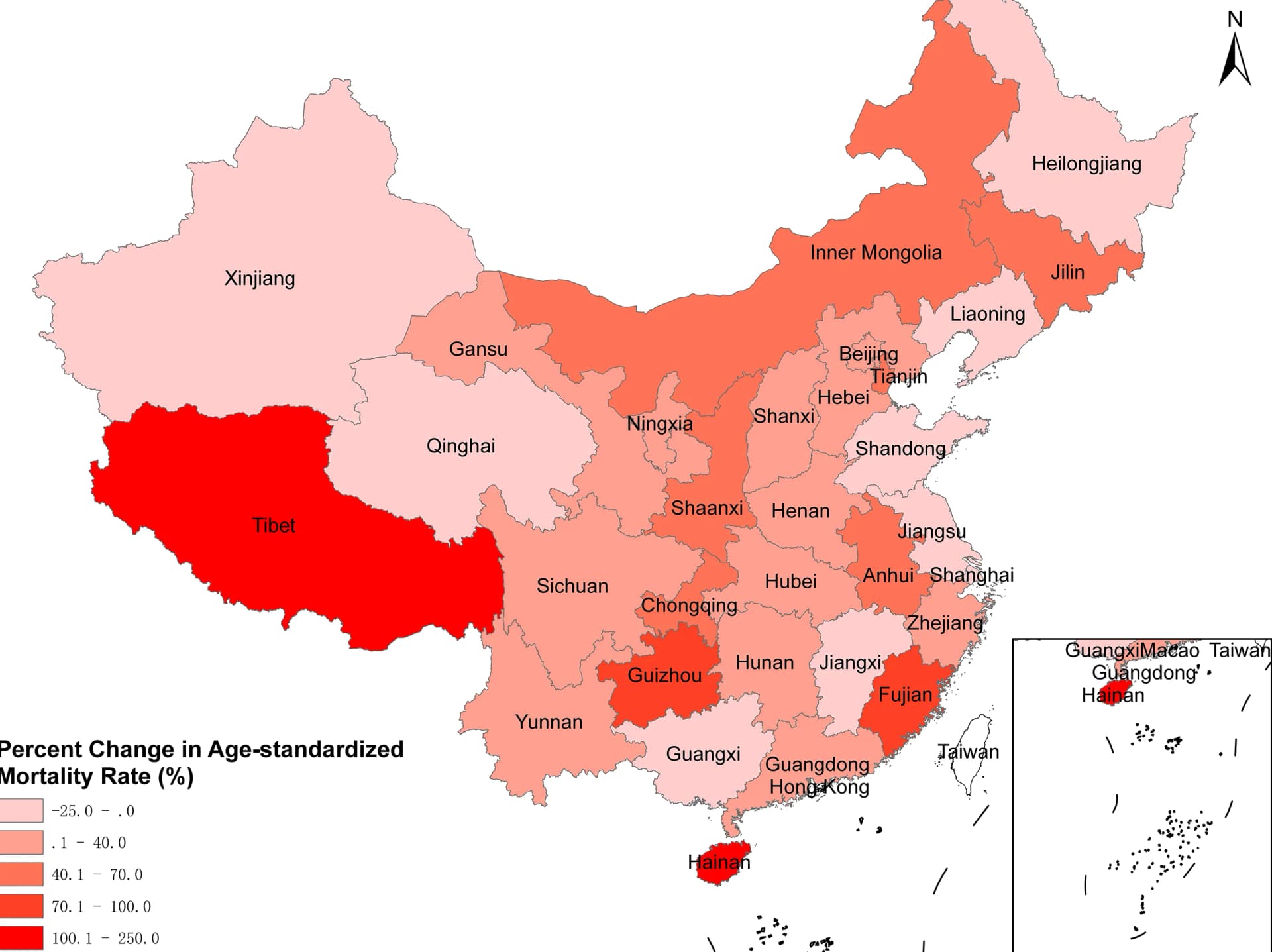 Open access visualization of Geo Map, Percent Change, Mortality Rate, Pancreatic Cancer, Province