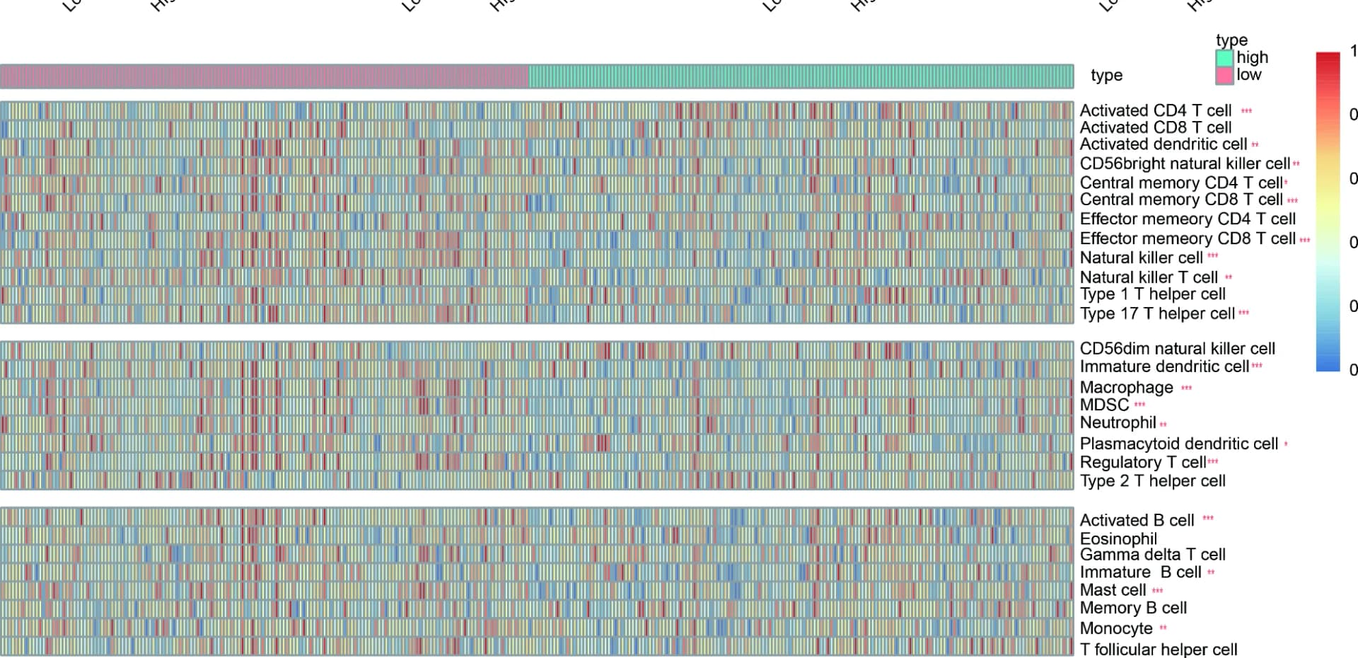 Open access visualization of Heatmap, Clustered, Immune-related Gene Sets, Risk Score, GSE24080
