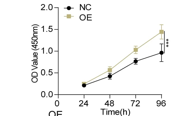 Open access visualization of Line Plot, Error Bars, PLCD3, KYSE150 Cells, qRT-PCR