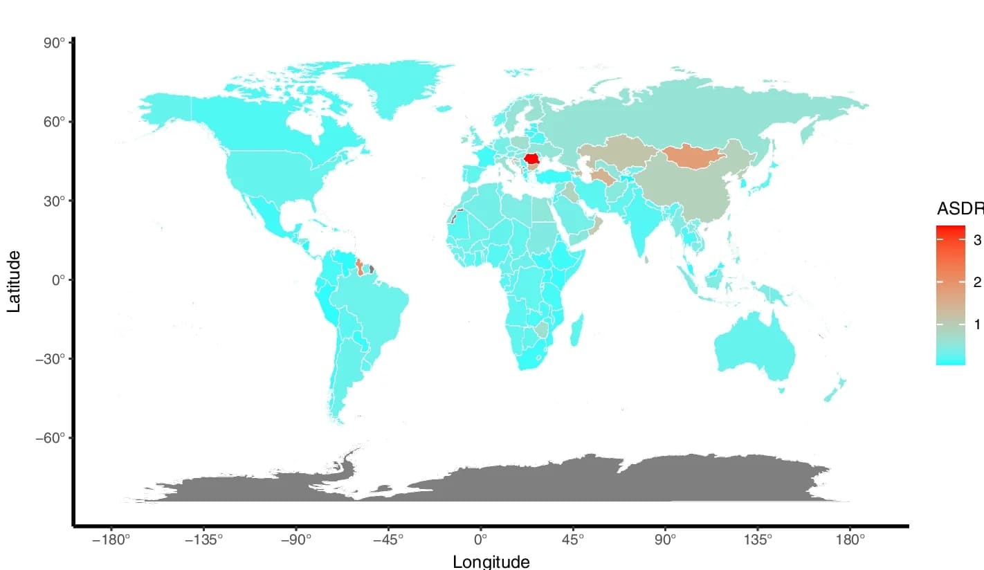 Open access visualization of Geo Map, ASDR, Myocarditis