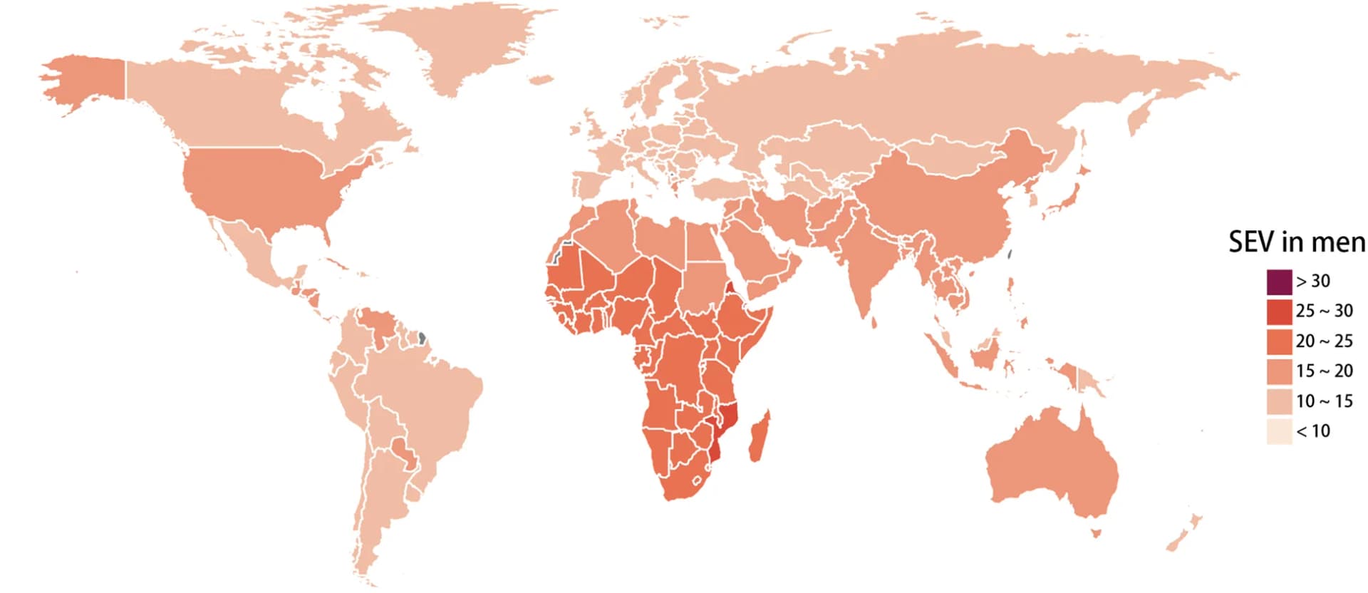 Open access visualization of Geo Map, Low Bone Mineral Density, Men, SEV