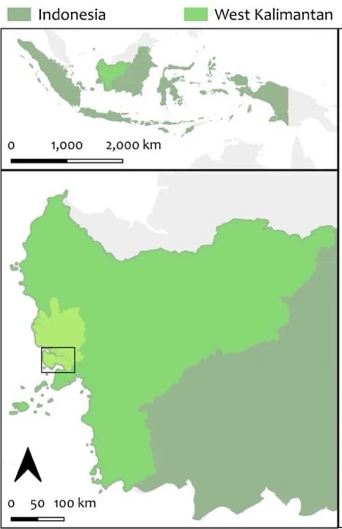 Open access visualization of Geo Map, Map, West Kalimantan, Indonesia, Field Sites