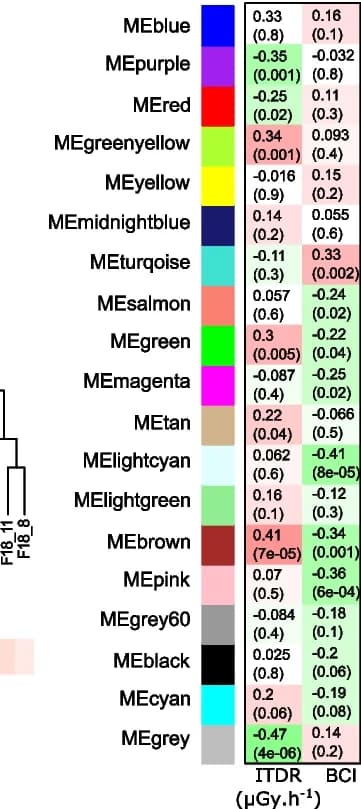 Open access visualization of Heatmap, Clustered, Traits associations, Module eigengene, BCI