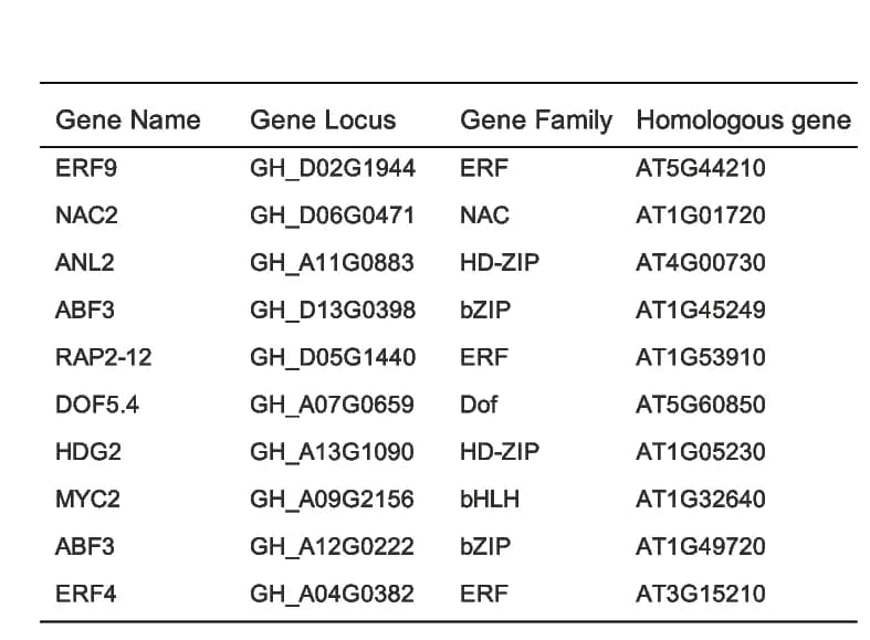 Open access visualization of Table Image, Hub transcription factors, Transcription factor network, CytoHubba, Transcription factors