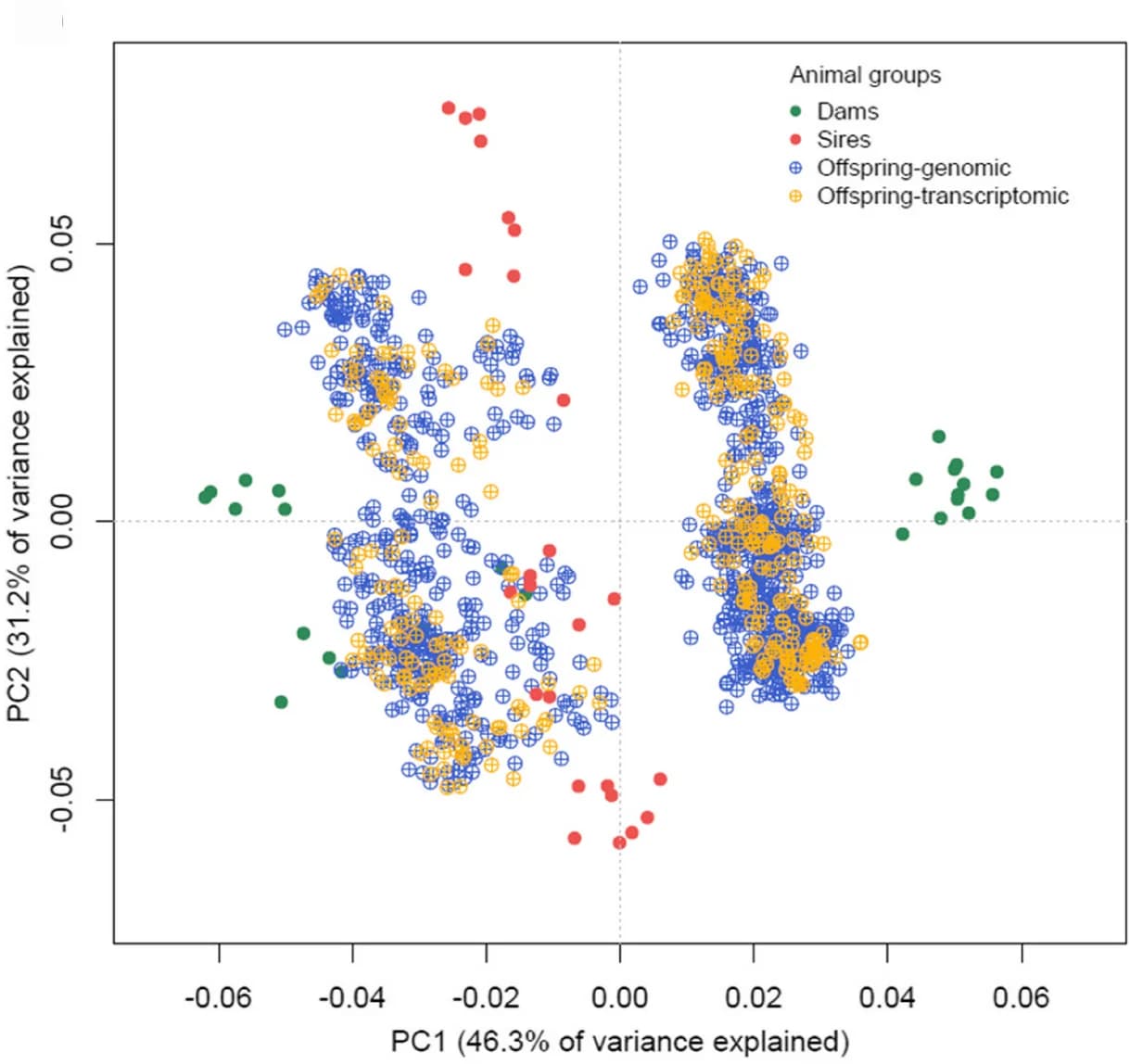 Open access visualization of Scatter Plot, PCA, Principal Component Analyses, SNP Array Genotypes, Genetic Structure